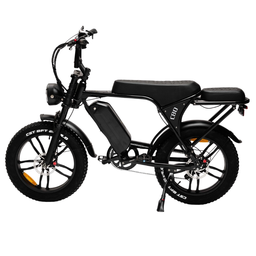 OUXI C80 3.0 elektrische fatbike zwart zijaanzicht
